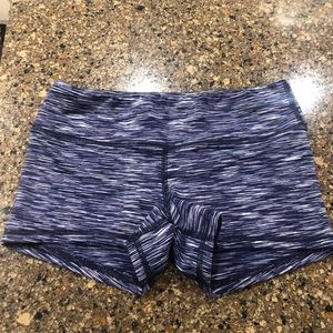 Fleo blue & white booty shorts.